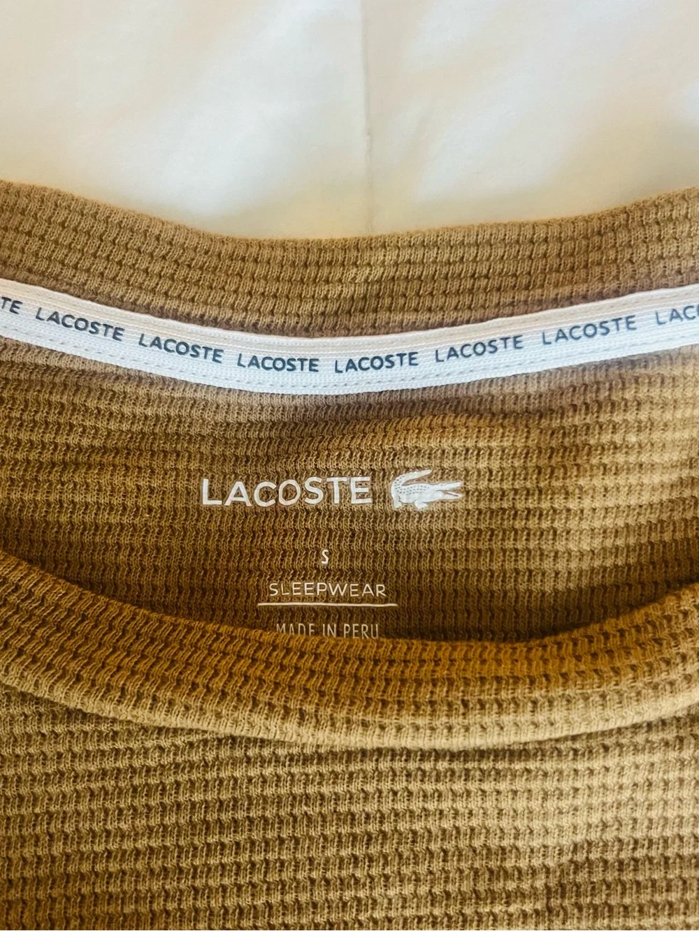 Lacoste Boy’s Crewneck Sweater in Mustard Brown
